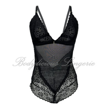 Floral Lace Crotchless Teddy Bodysuit