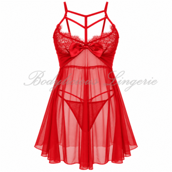 Lace Strappy Babydoll Lingerie Set