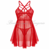 2303N-Red-Back Lace Babydoll 2303N Red Back
