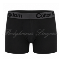 6907Men-Black Men's Cotton Boxers 6907P Black