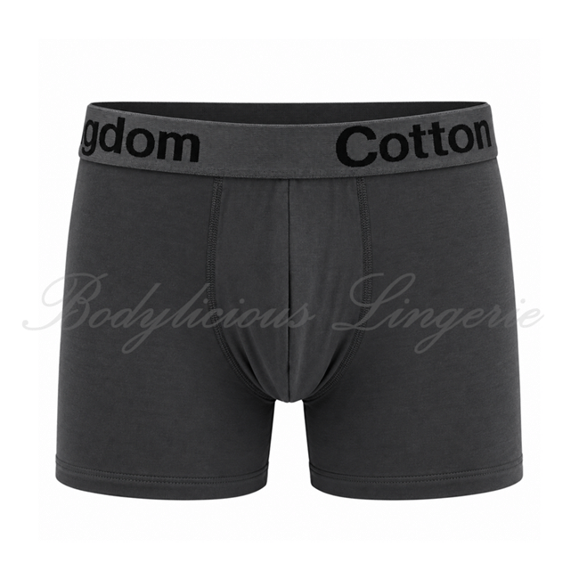 6907Men-Grey Cotton Boxer Briefs for Men 6907P Grey