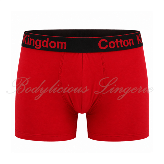 6907Men-Red Men's Cotton Boxer Briefs 6907P Red