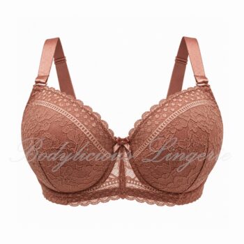 Plus Size Floral Lace Full Coverage Bra